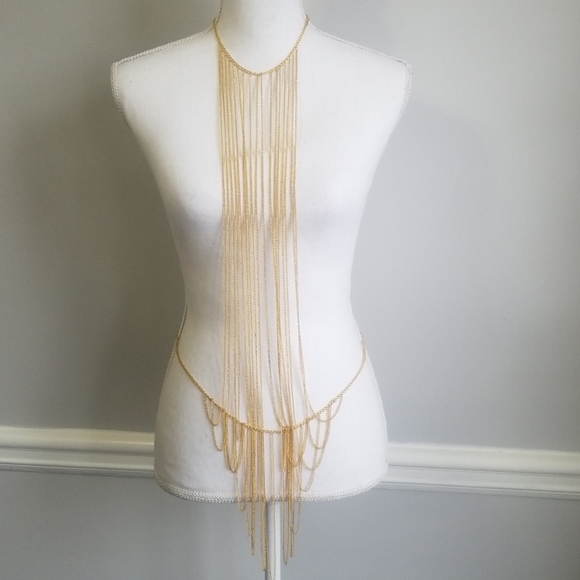 Gold Bodychain Necklace - Picture 1 of 4